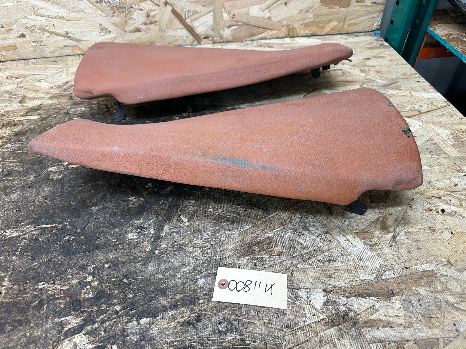 BMW 04-10 X3 REAR LEFT+RIGHT SEAT LEATHER BOLSTER TERRACOTTA 3330437+3330438