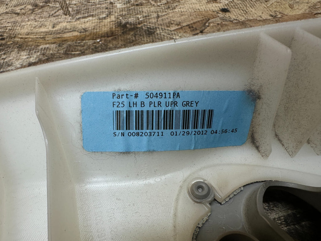 BMW 11-17 F25 X3 LEFT AND RIGHT B PILLAR GRAY TRIM PANEL SET OEM 9169305/306
