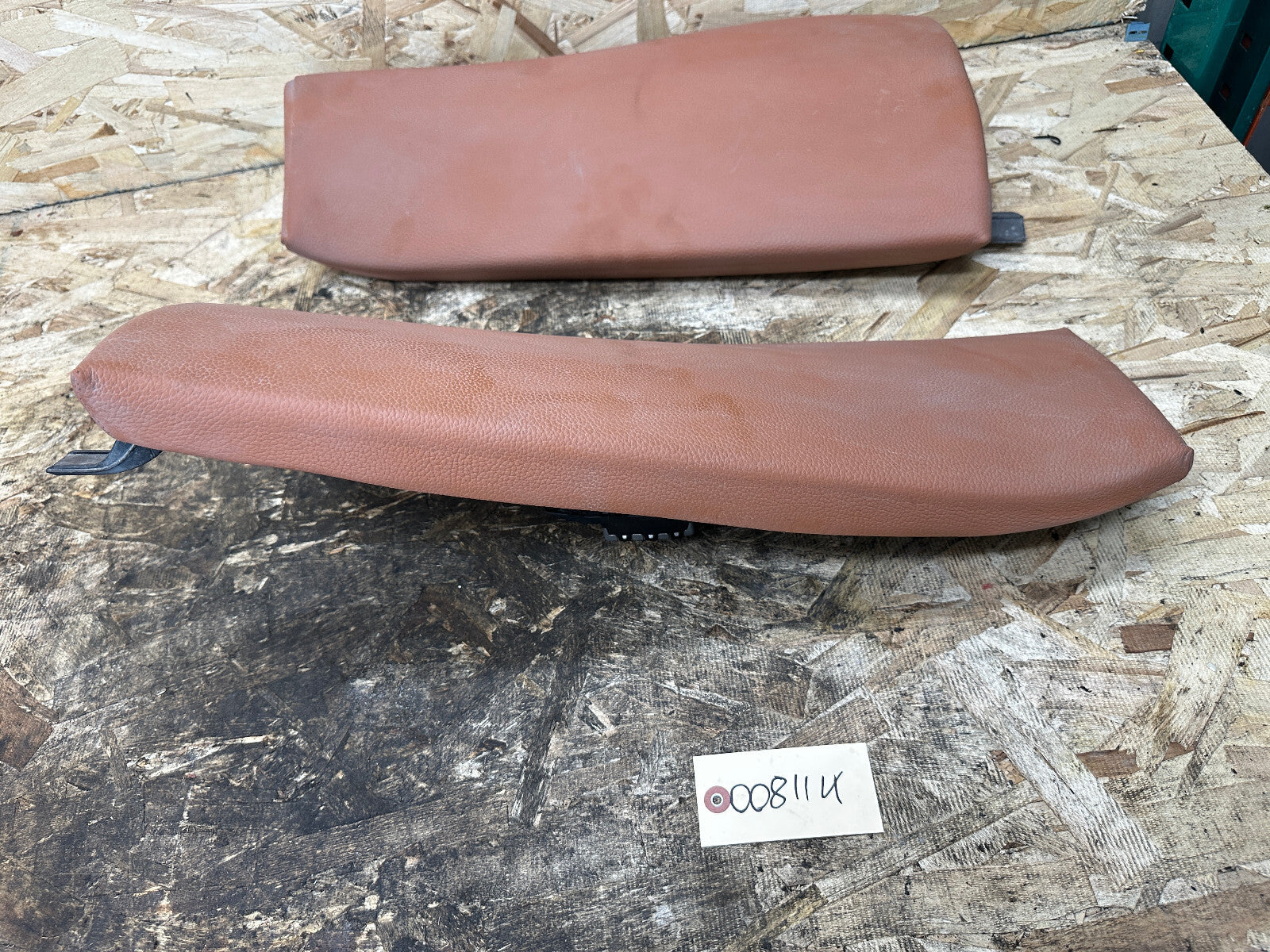 BMW 04-10 X3 REAR LEFT+RIGHT SEAT LEATHER BOLSTER TERRACOTTA 3330437+3330438