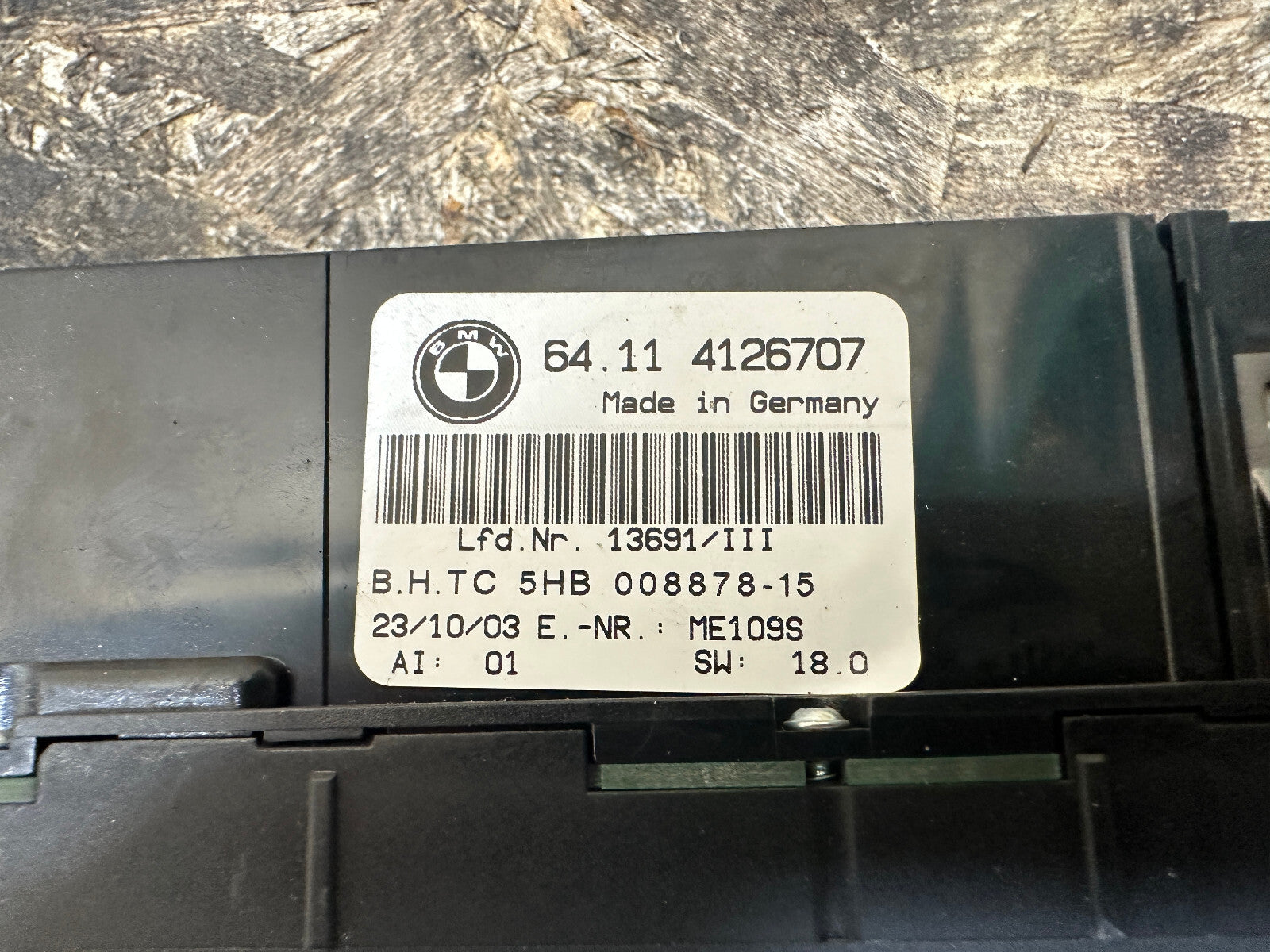 BMW 97-06 E46 3 SERIES AC/HEATER TEMPERATURE CLIMATE CONTROL PANEL OEM 4126707
