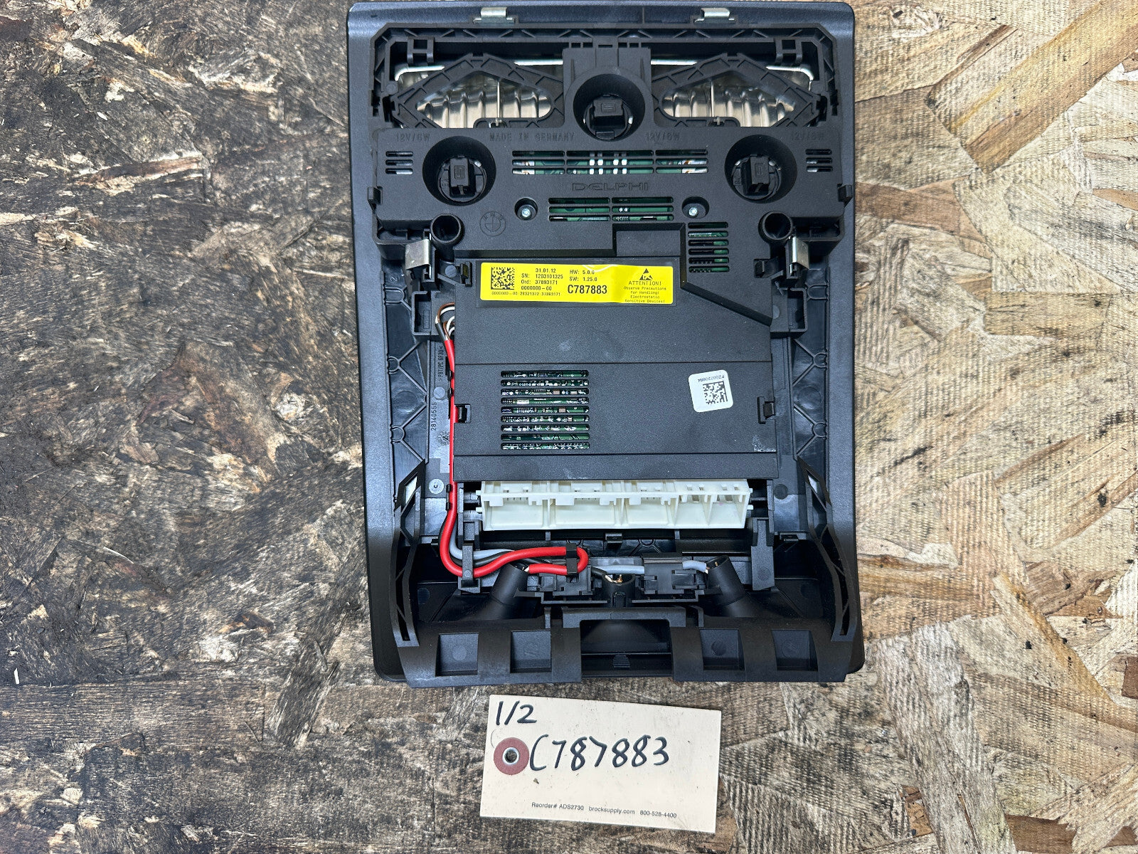 BMW 2010-2017 F10 5 SERIES FRONT OVERHEAD DOME LIGHT SWITCH BLACK OEM 28140555