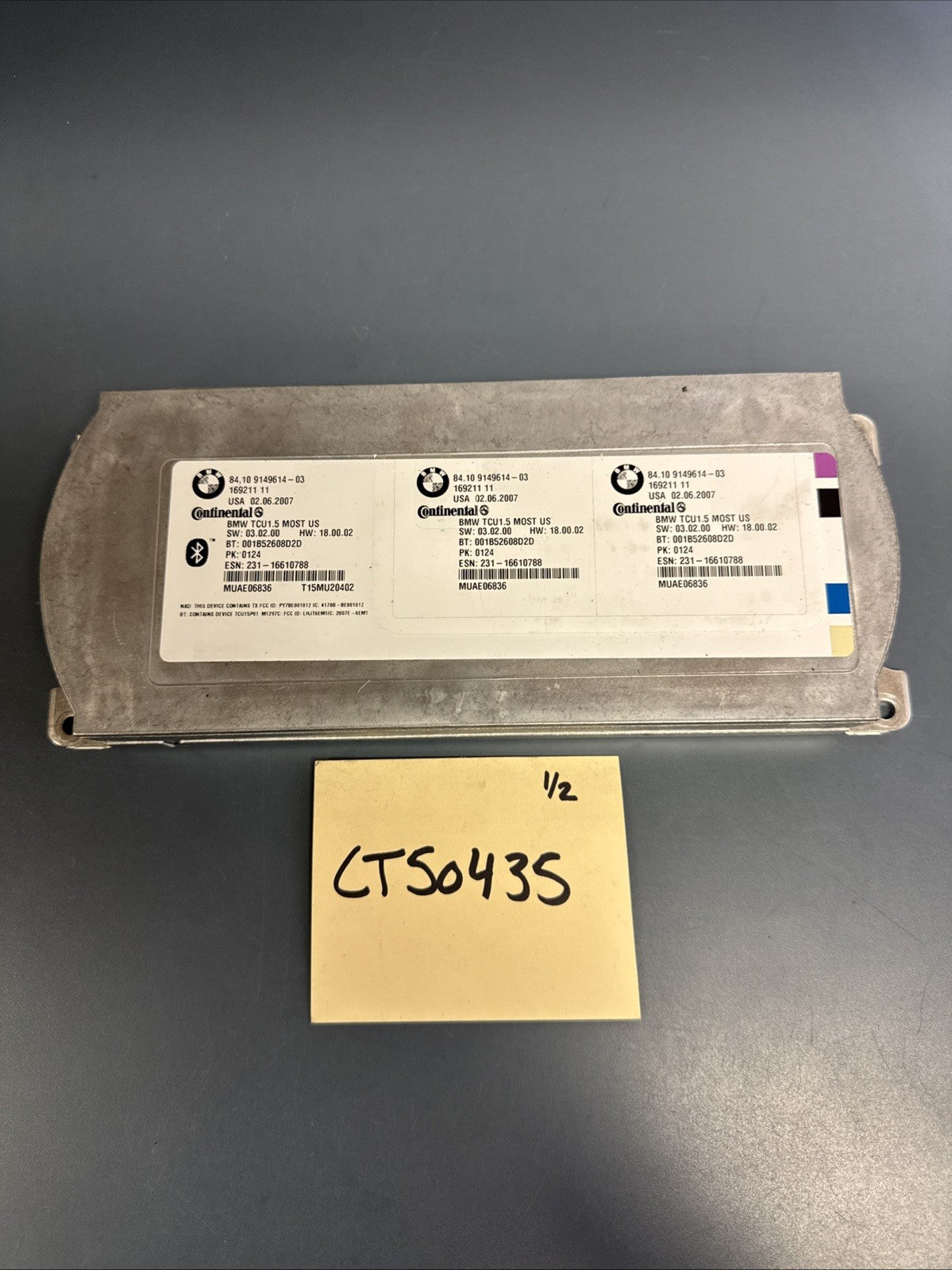 2008 BMW 550I TELEMATIC BLUETOOTH MODULE 81 . 10 9149614-03