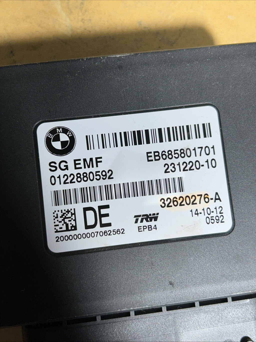 2011-2016 BMW X3 PARKING BRAKE CONTROL UNIT MODULE 32620276 OEM