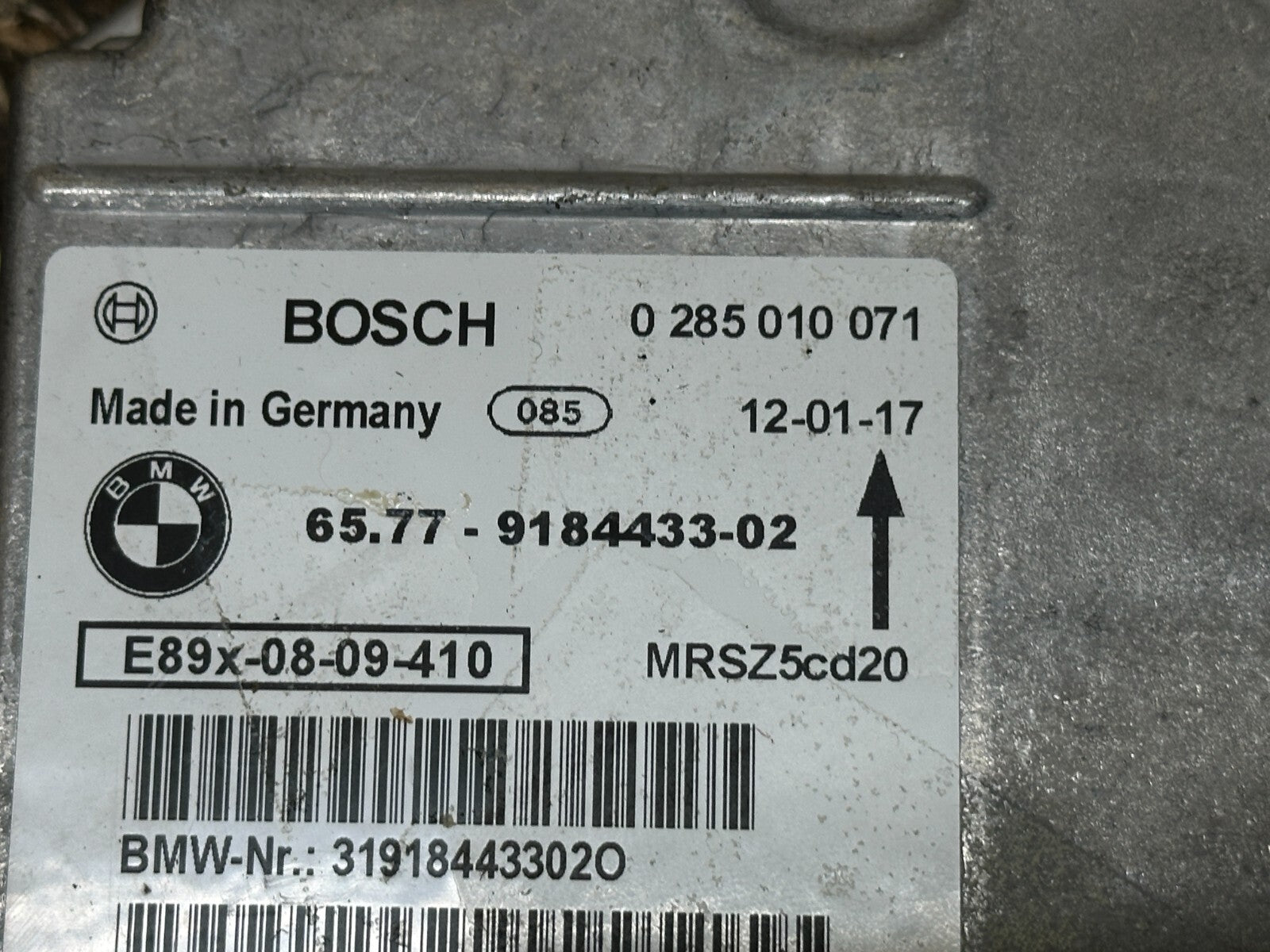 BMW 2006-2013 E90 SAFTEY SRS CRASH SENSOR/CONTROL MODULE OEM 9184433