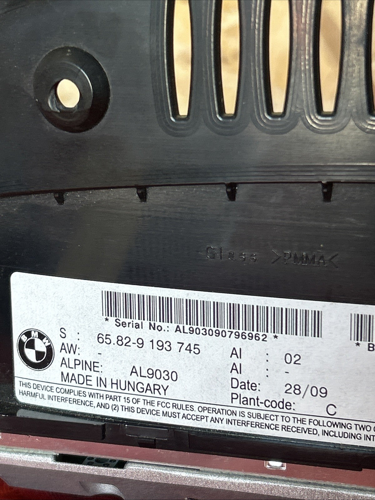 BMW 2006-2013 E90 E92 E9X SAT GPS NAVIGATION DISPLAY SCREEN iDrive OEM 9193745