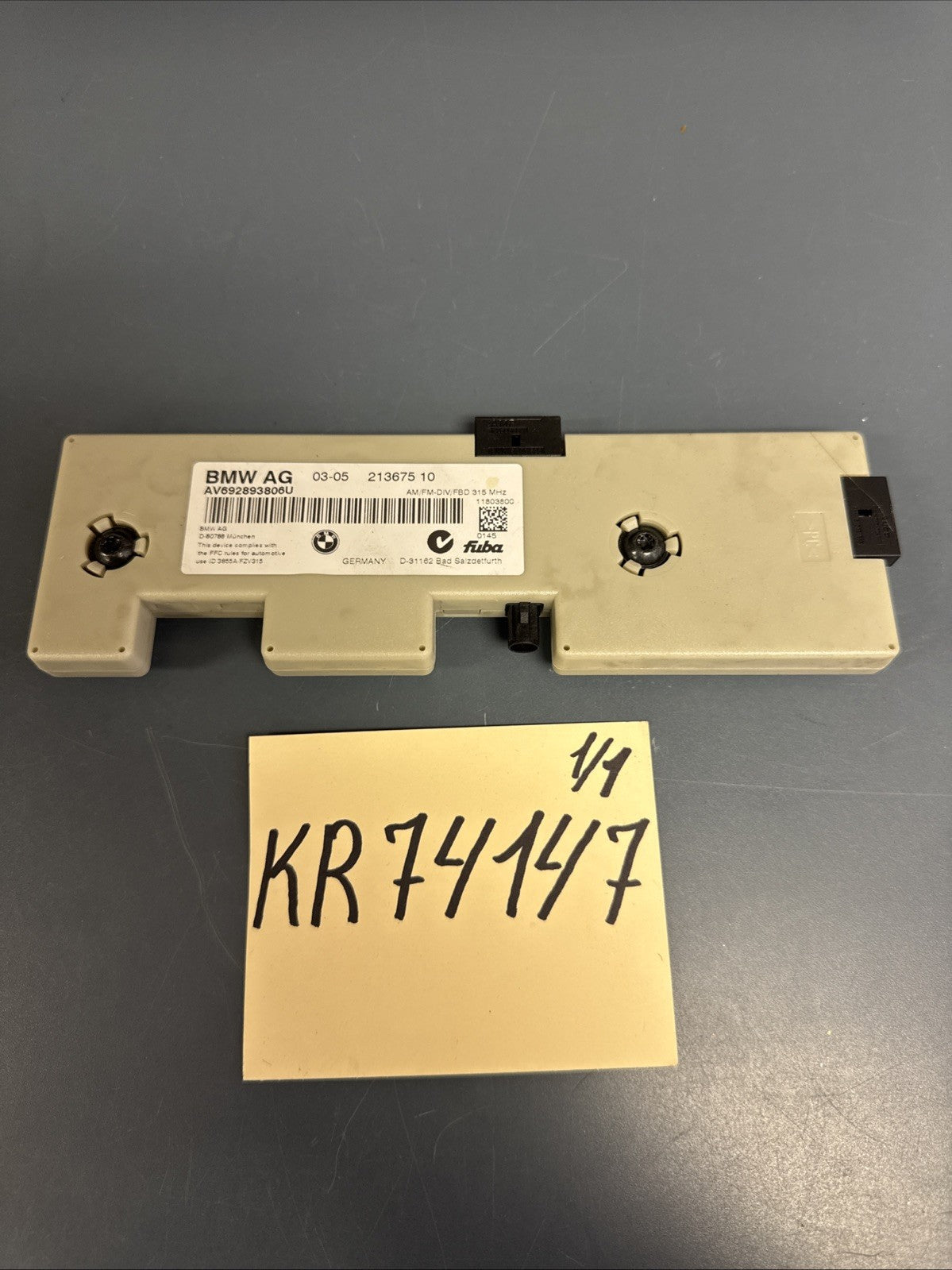 06-13 BMW M3 E90 SEDAN 3 SERIES ANTENNA RECEIVER BOOSTER AMPLIFIER 9131369