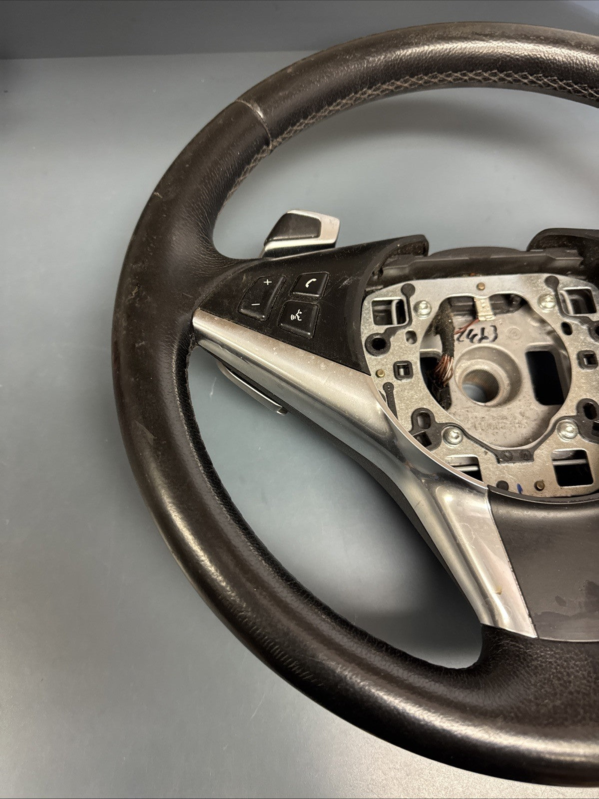 06-10 BMW E60 E63 E64 5/6 Series Sport Leather Steering Wheel Black OEM 6774458