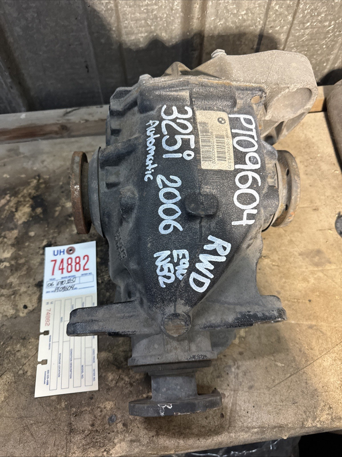 BMW REAR DIFFERENTIAL 3 SERIES AUTOMATIC E90 325I RWD FINAL DRIVE 3.73 7519941