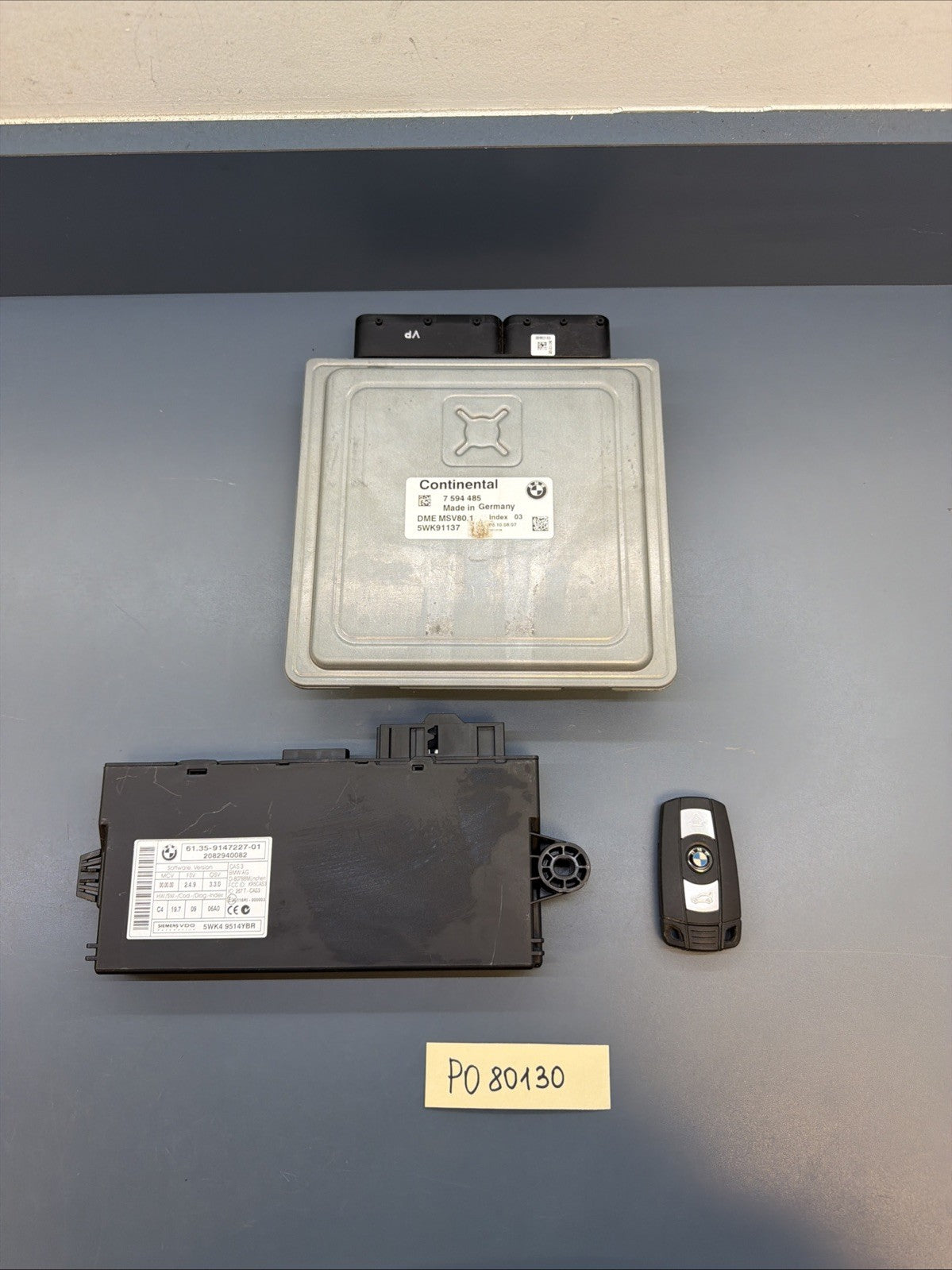 OEM 07-13 BMW E90 E92 E93 328 i Xi N51 MSV80.1 ECU DME CAS3 KEY SET 7594485