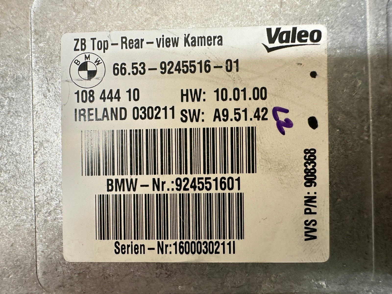BMW 06-14 X5 X6 REAR SURROUND VIEW CAMERA CONTROL MODULE OEM 9245516
