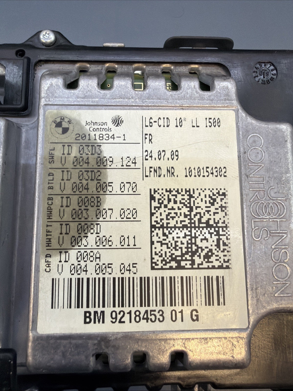 09-12 BMW 740i 750i 760i F01 F02 Dash Navigation Info Display Screen 9218453