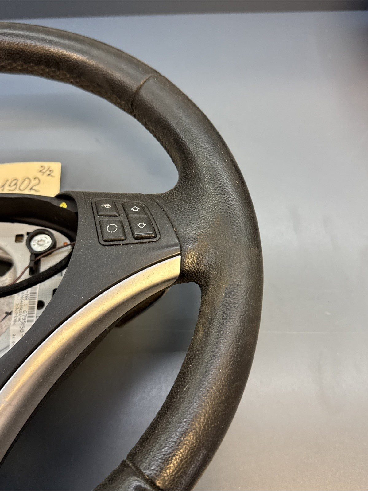 BMW 06-11 E90 3 SERIES BLACK LEATHER SPORT STEERING WHEEL W PADDLES OEM 6795858