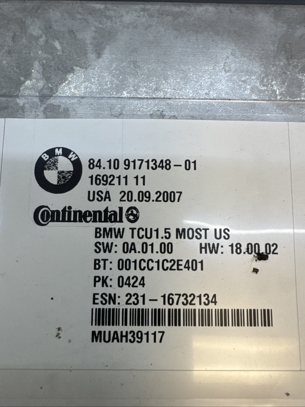 07-11 BMW 328i 335i E90 OEM Telematics Bluetooth Control Module Unit 9171348