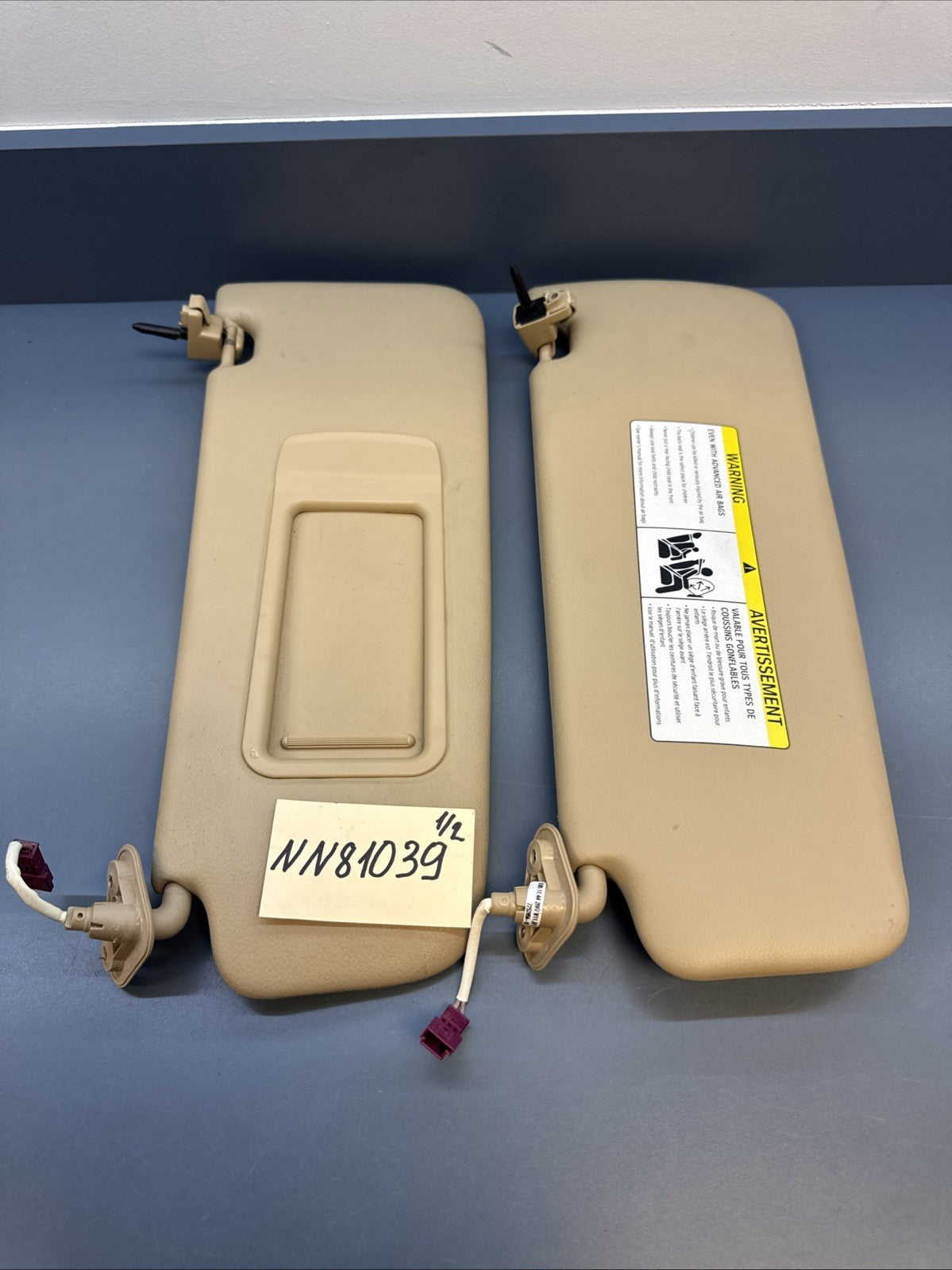 2007-2012 BMW 328i Front Left Right Side Sun Visor Set Pair Assembly OEM