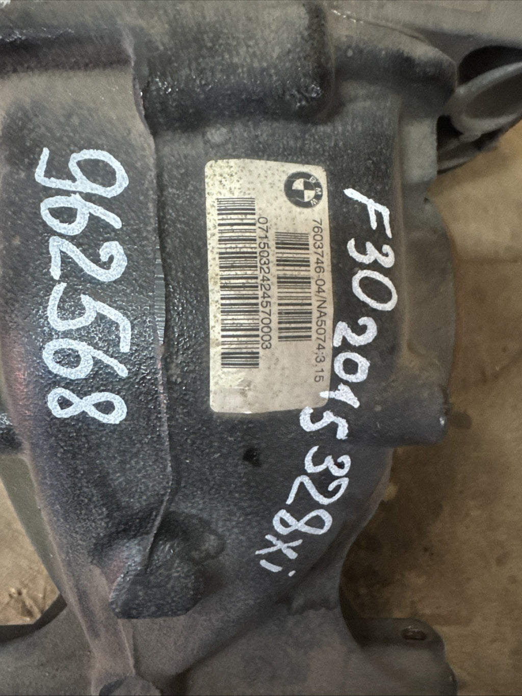 13-18 BMW 320i 328i xDrive A/T REAR DIFFERENTIAL Ratio 3.15 OEM 7603746