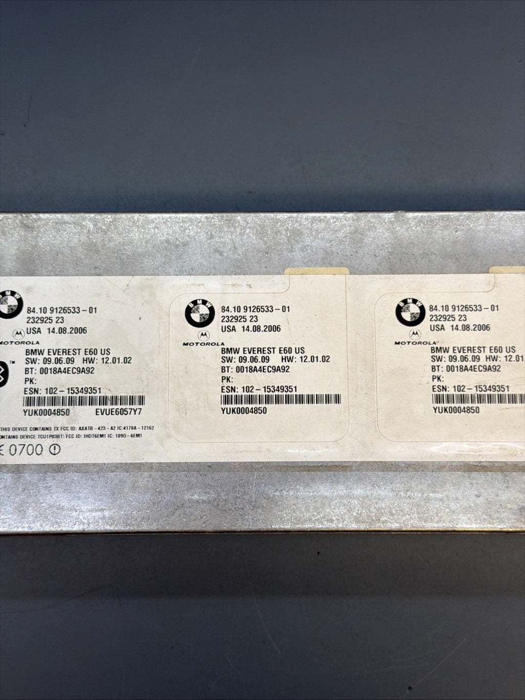 BMW 2005-2012 E90 E60 TELEMATICS BLUETOOTH CONTROL MODULE OEM 9126533