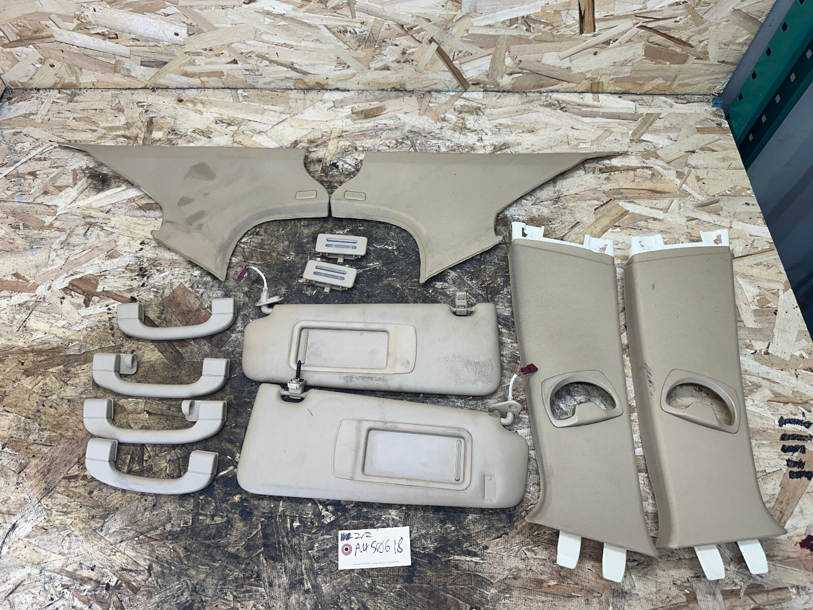 BMW 06-13 E90 3 SERIES BEIGE INTERIOR TRIM PIECE SET 12 PC 7058336+7058341+MORE