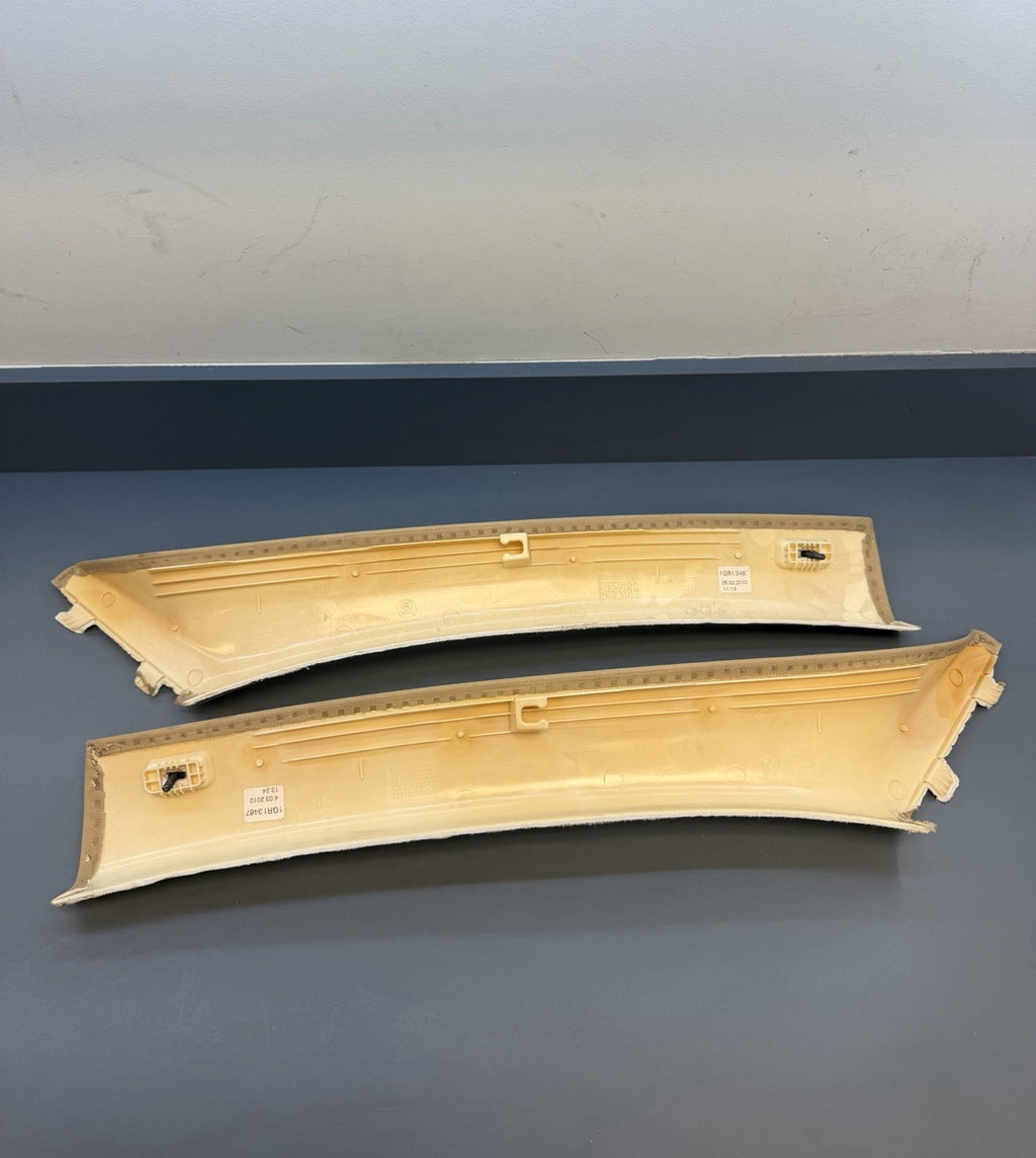 Interior Trim Cover BMW E90 E91 LCI Column A Pillars Beige 7058331/32
