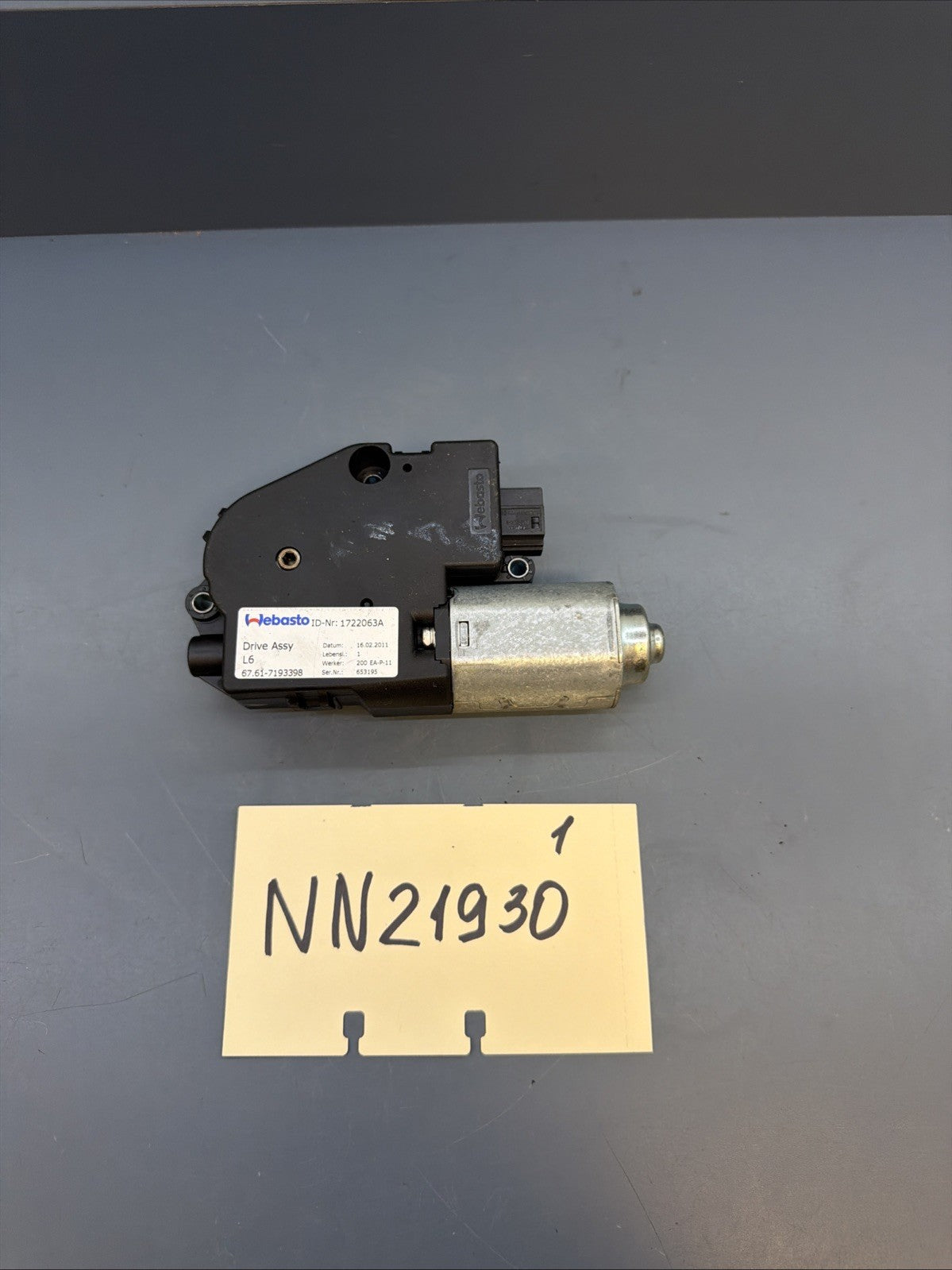07-13 OEM BMW E90 E92 328 335 M3 Upper Sunroof Moon Roof Motor Unit 7193398