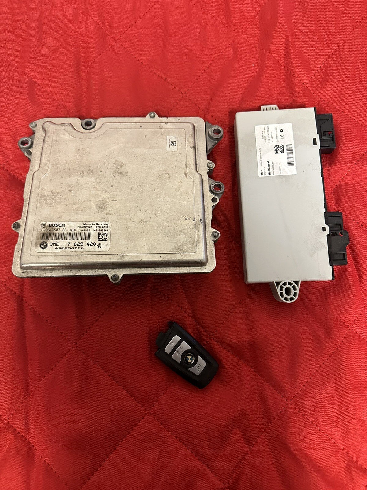 11-12 BMW 535i 535iGT X3 3.0L N55 ENGINE DME CAS-4 MODULE KEY SET OEM 7629420