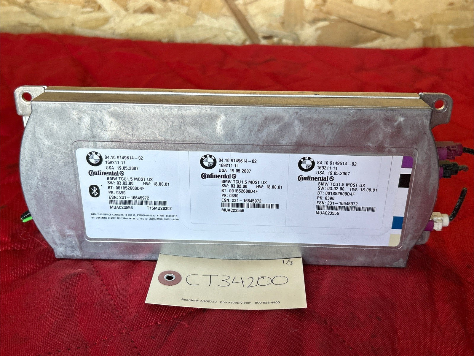 BMW 07-10 E60 E63 5/6 SERIES BLUETOOTH TELEMATIC COMMUNICATION MODULE 9149614