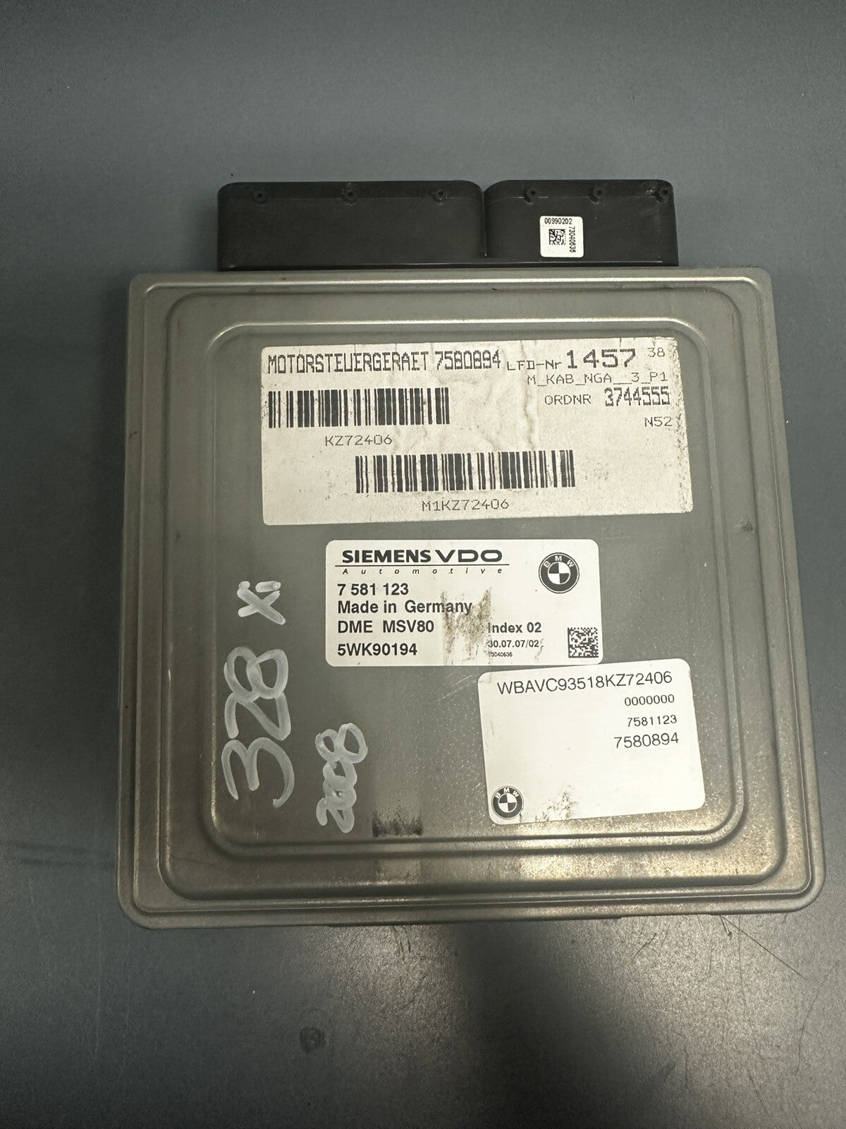 BMW E90 N52N ENGINE CONTROL ECU UNIT SET DME KEY IGNITION MSV80.0 7581123