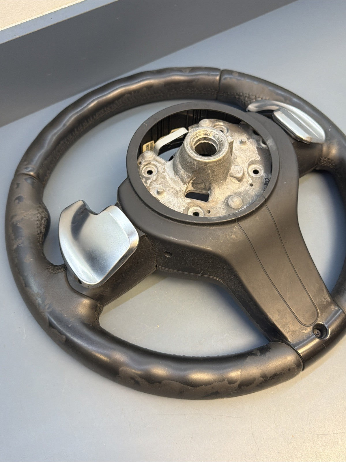 2012-2015 BMW M3 F30 M SPORT STEERING WHEEL M COLORED TRIM 3074437 OEM *NOTE*