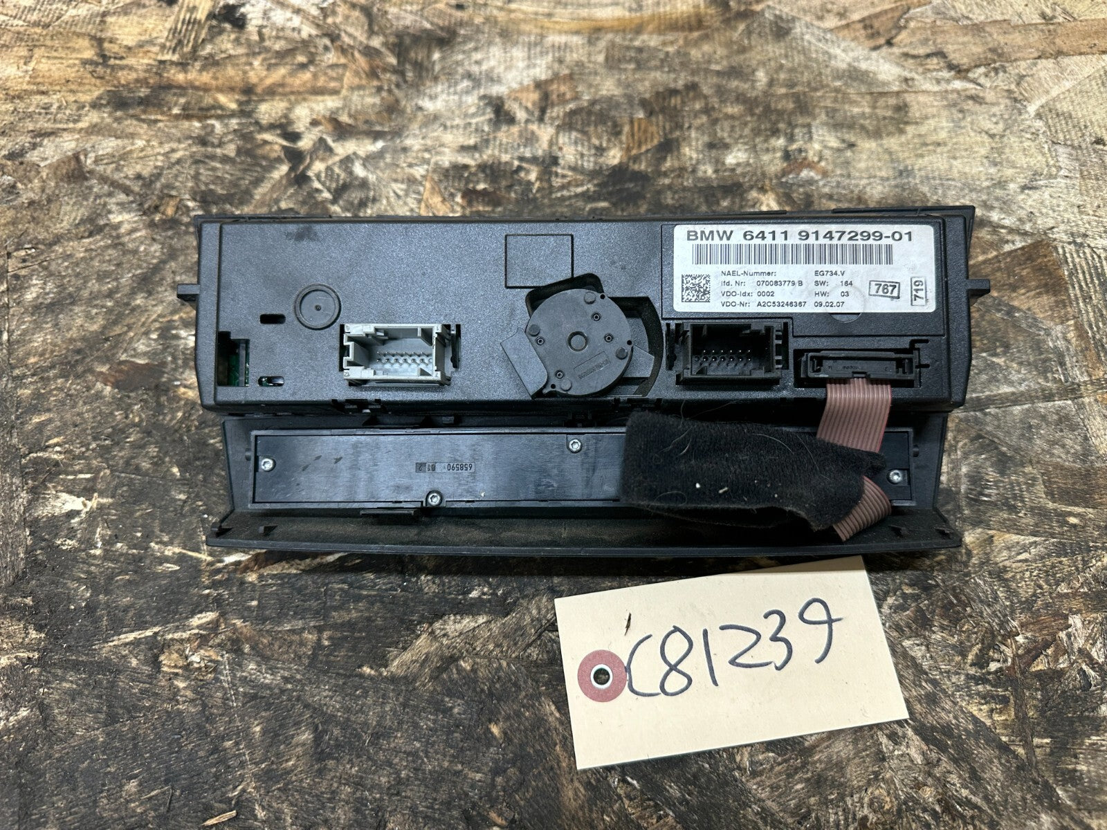 BMW 2006-2012 E90 E9X 3 SERIES CLIMATE CONTROL PANEL BLACK OEM 9147299