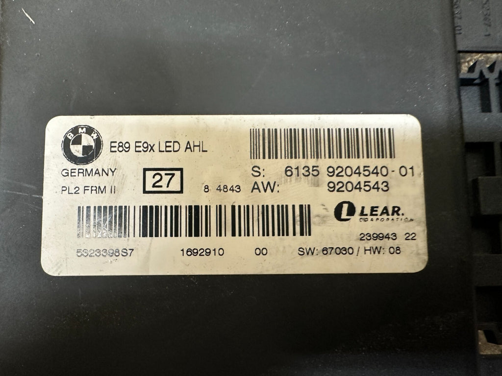 BMW 2006-2012 E90 3 SERIES FOOTWELL LIGHT CONTROL MODULE OEM 9204540