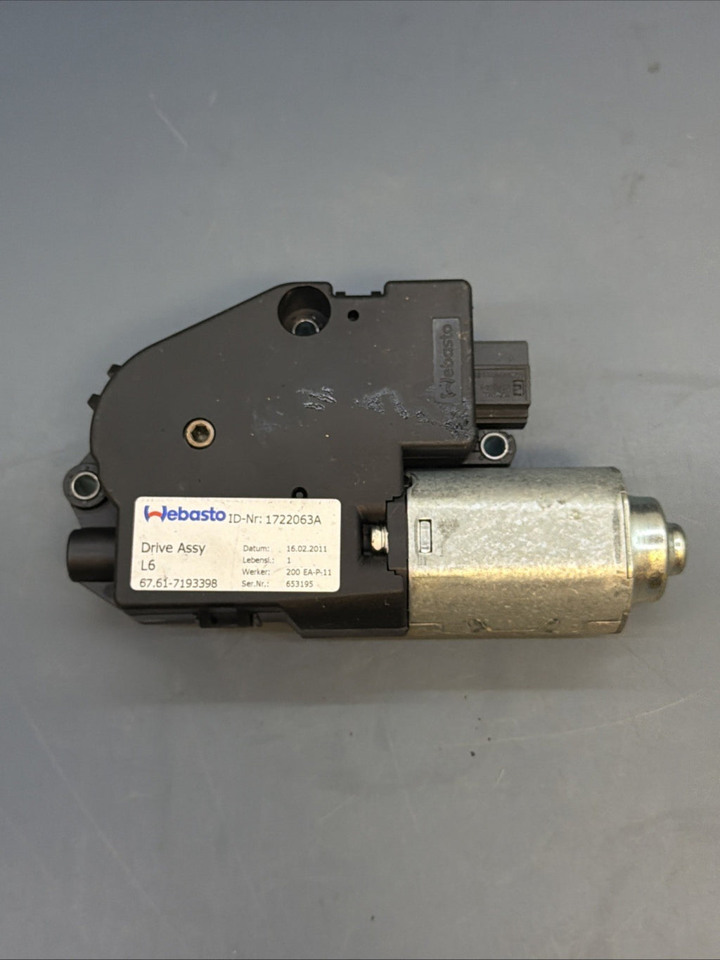 07-13 OEM BMW E90 E92 328 335 M3 Upper Sunroof Moon Roof Motor Unit 7193398