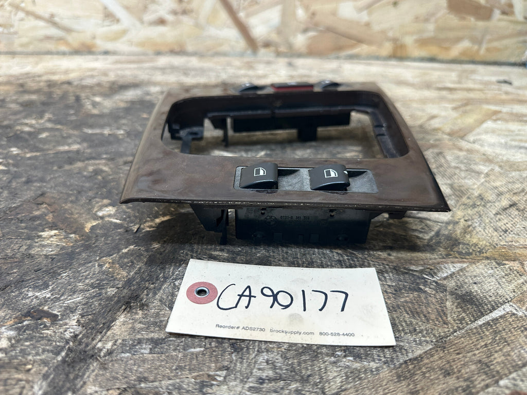 BMW 97-06 E46 3 SERIES CENTER CONSOLE WOOD WINDOW SWITCH TRIM OEM 61090200