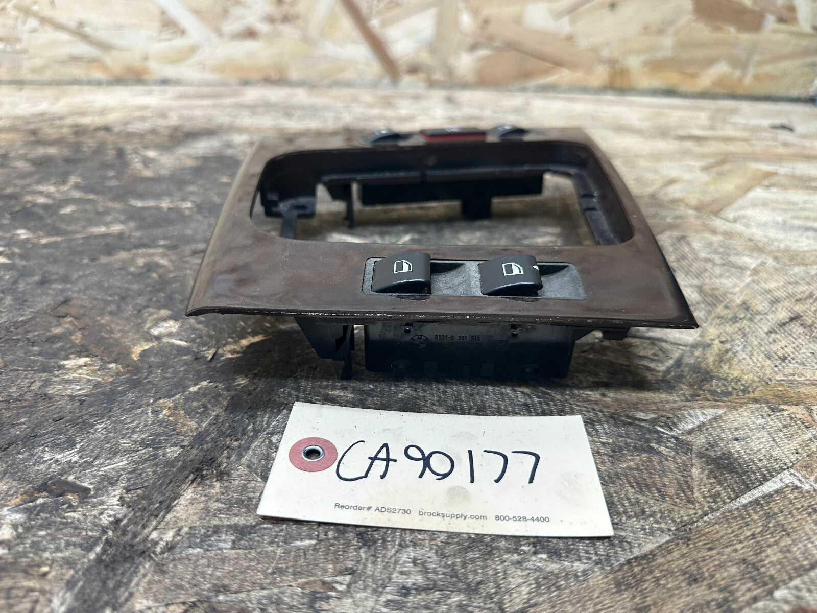 BMW 97-06 E46 3 SERIES CENTER CONSOLE WOOD WINDOW SWITCH TRIM OEM 61090200