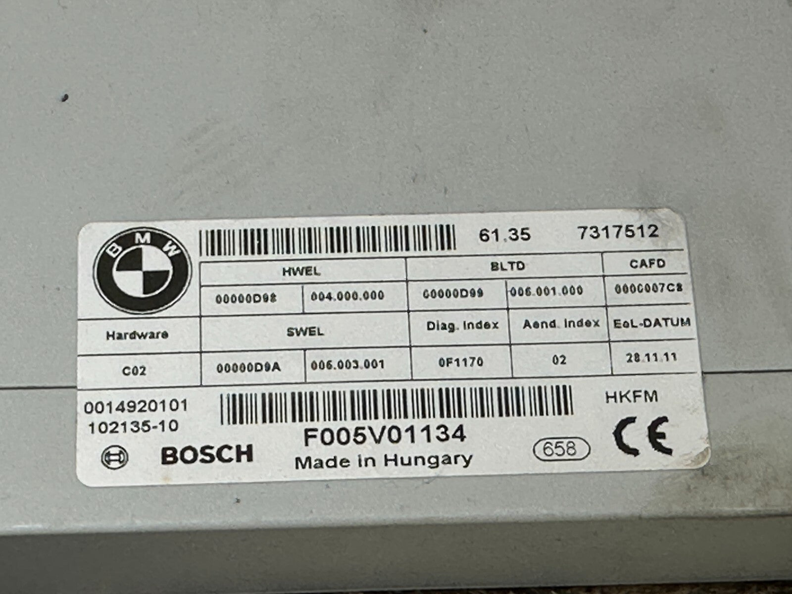 BMW 2011-2017 F25 X3 F10 5 SERIES REAR TAILGATE FUNCTION UNIT OEM 7317512