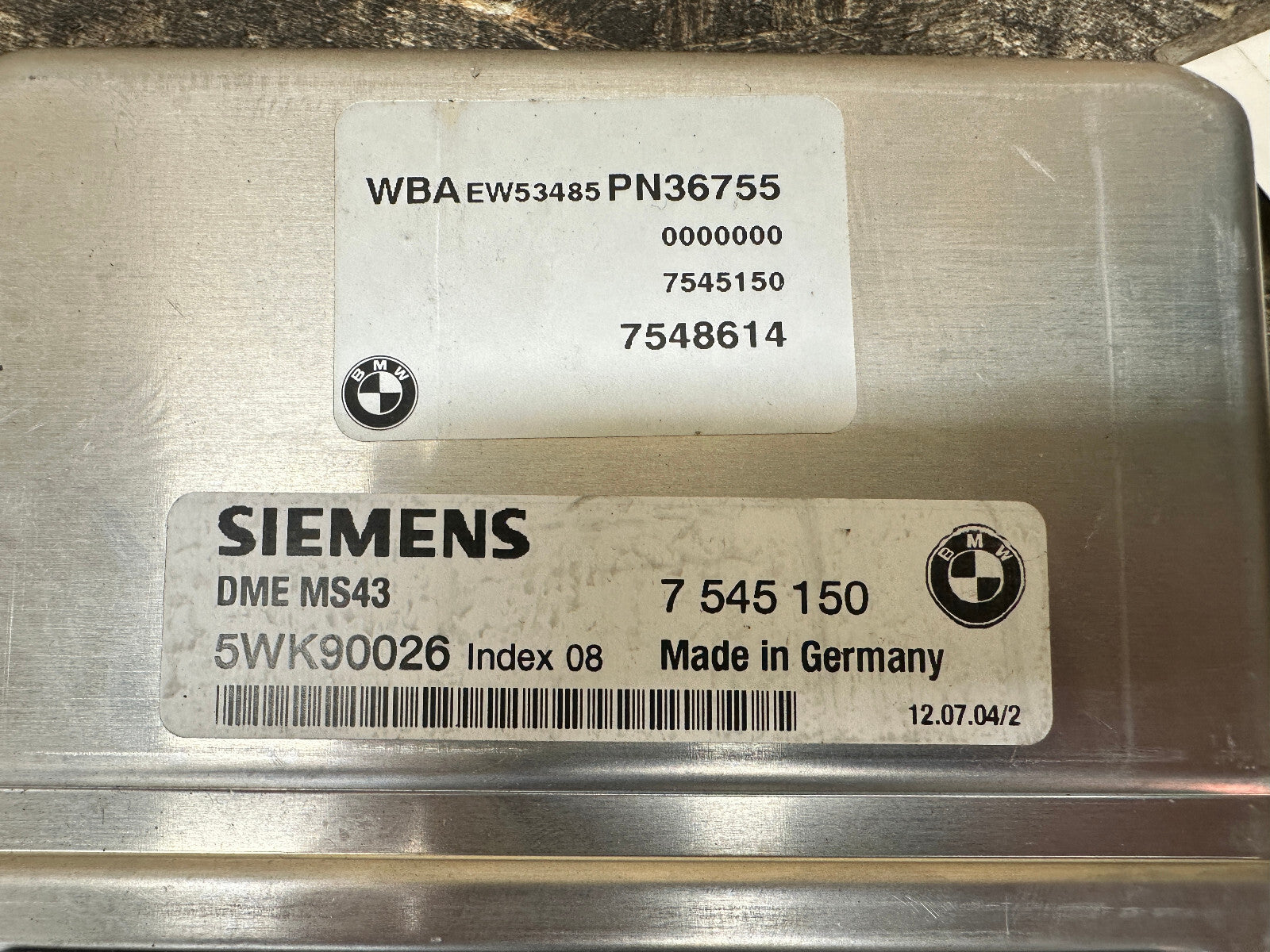 BMW 99-05 E46 ECU+CAS+KEY M54 3.0 ENGINE MS43 SET OEM 7545150+6905670