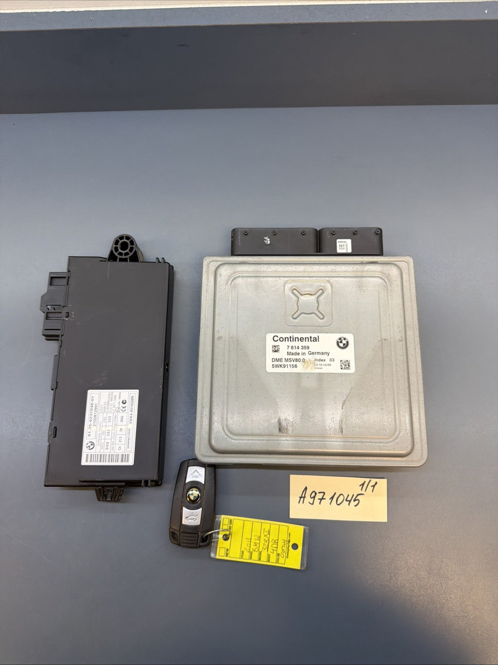 BMW 328I 128I E90 E92 E93 E82 N52 ENGINE ECU SET DME MSV80 CAS3 KEY SET 7614359
