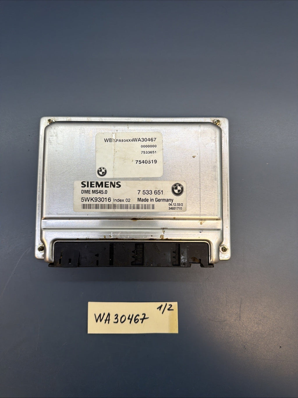 2004 2005 2006 Bmw X3 ECU ECM Engine Control Module Computer OEM 7533651 MS45