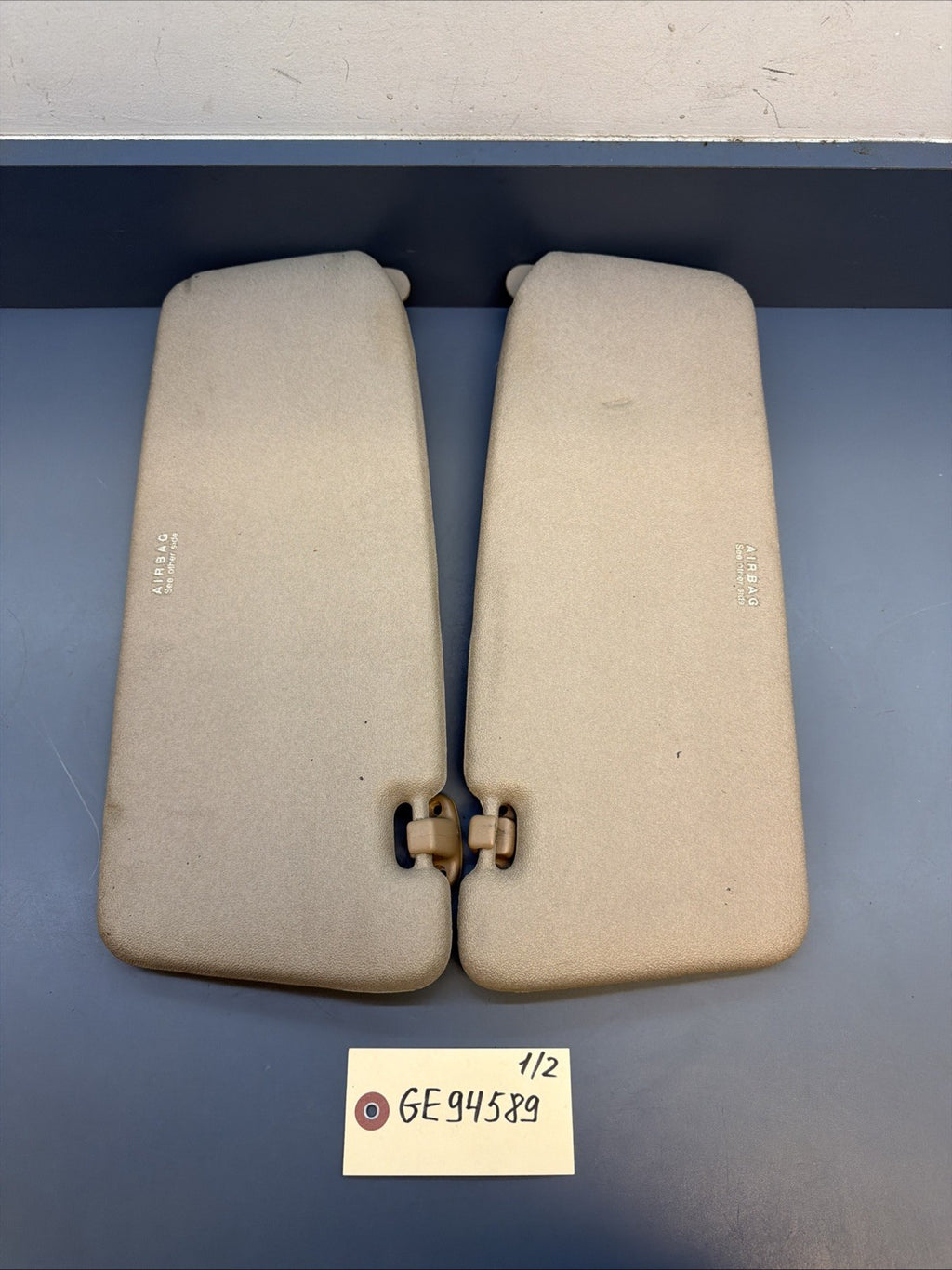 BMW E34 525I M5 530I 535I Sun Visor Pair Grey OEM 8117519