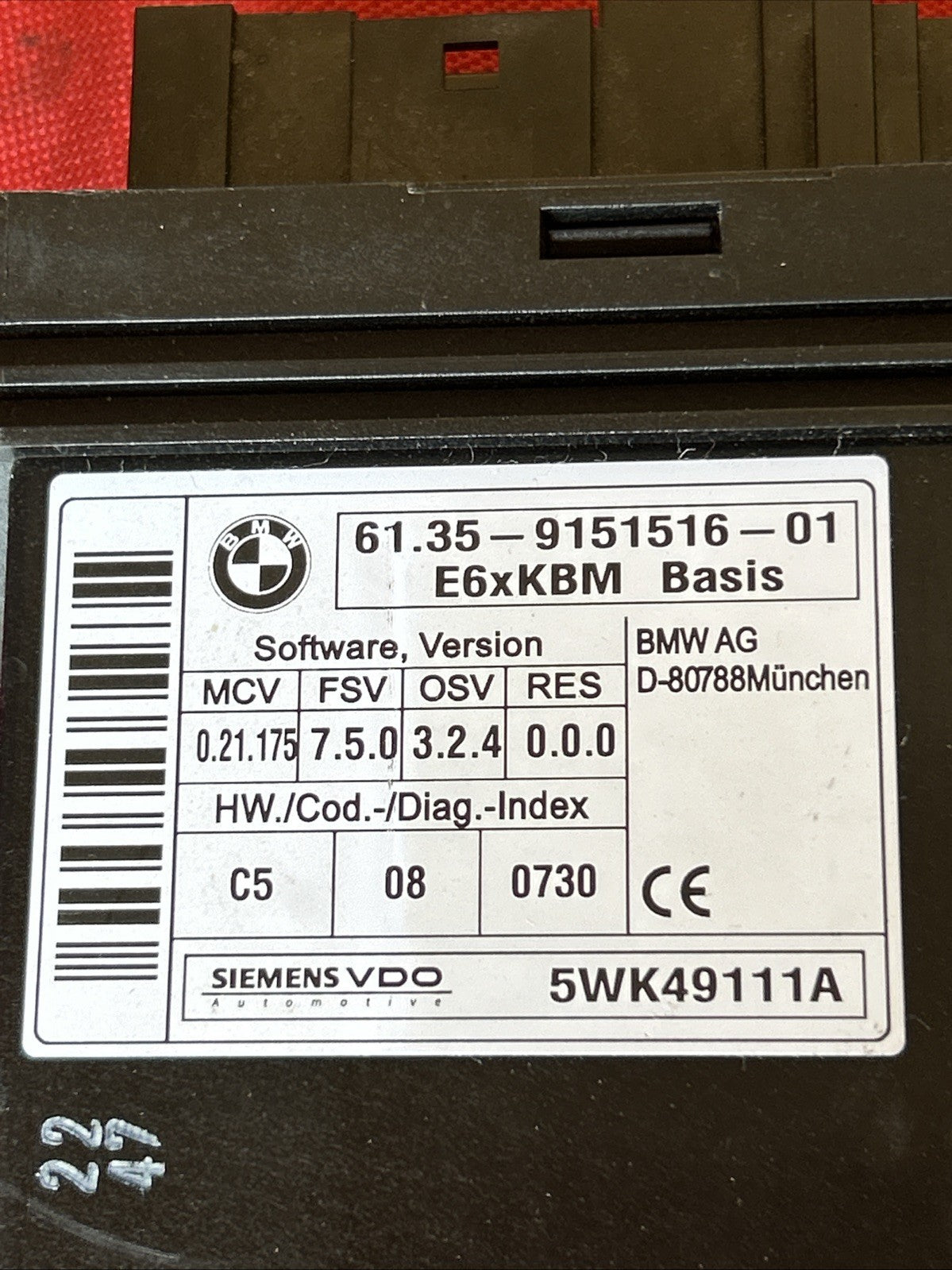 2008-2010 BMW 550I E60 LCI BCM BODY CONTROL MODULE UNIT OEM 61.35-9151516-01
