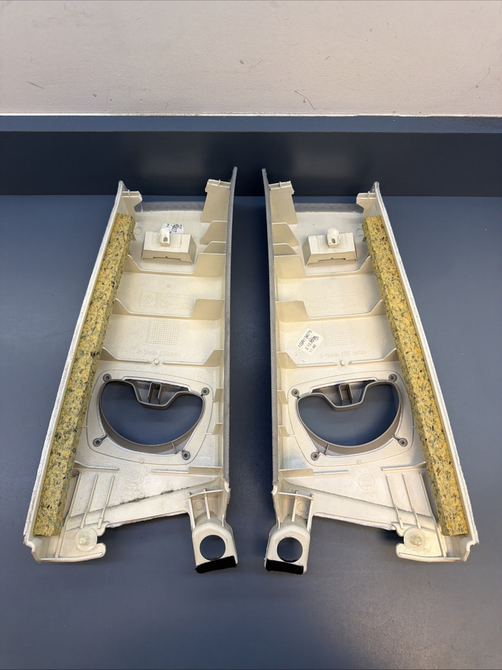 BMW E92 Right & Left Side B Pillar Center Post Trim Panel Gray 7117470 7117469