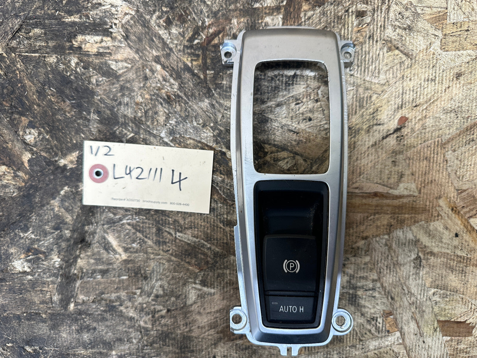 BMW 06-14 X5 X6 CENTER SILVER SHIFTER BEZEL TRIM+PARKING BRAKE SWITCH 9148508