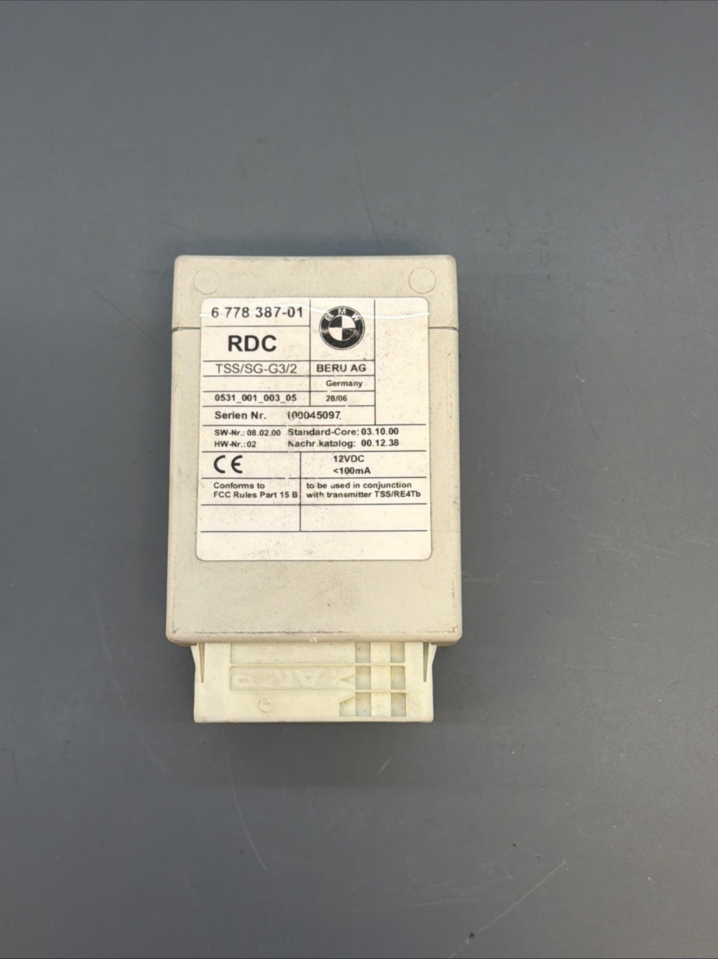 06-10 BMW E82 E90 E60 E63 535I 550I 650I M5 M6 TIRE PRESSURE CONTROL 6778387