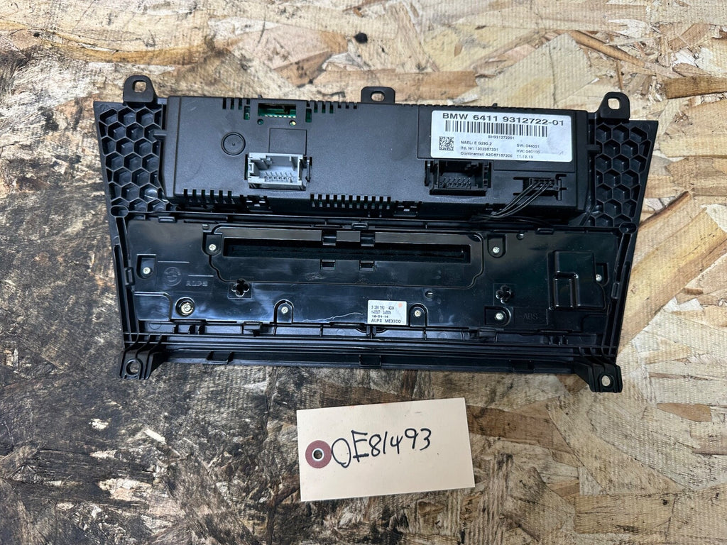 BMW 2011-2014 F25 X3 AC HEATER CLIMATE CONTROL PANEL COMPLETE OEM 9312722