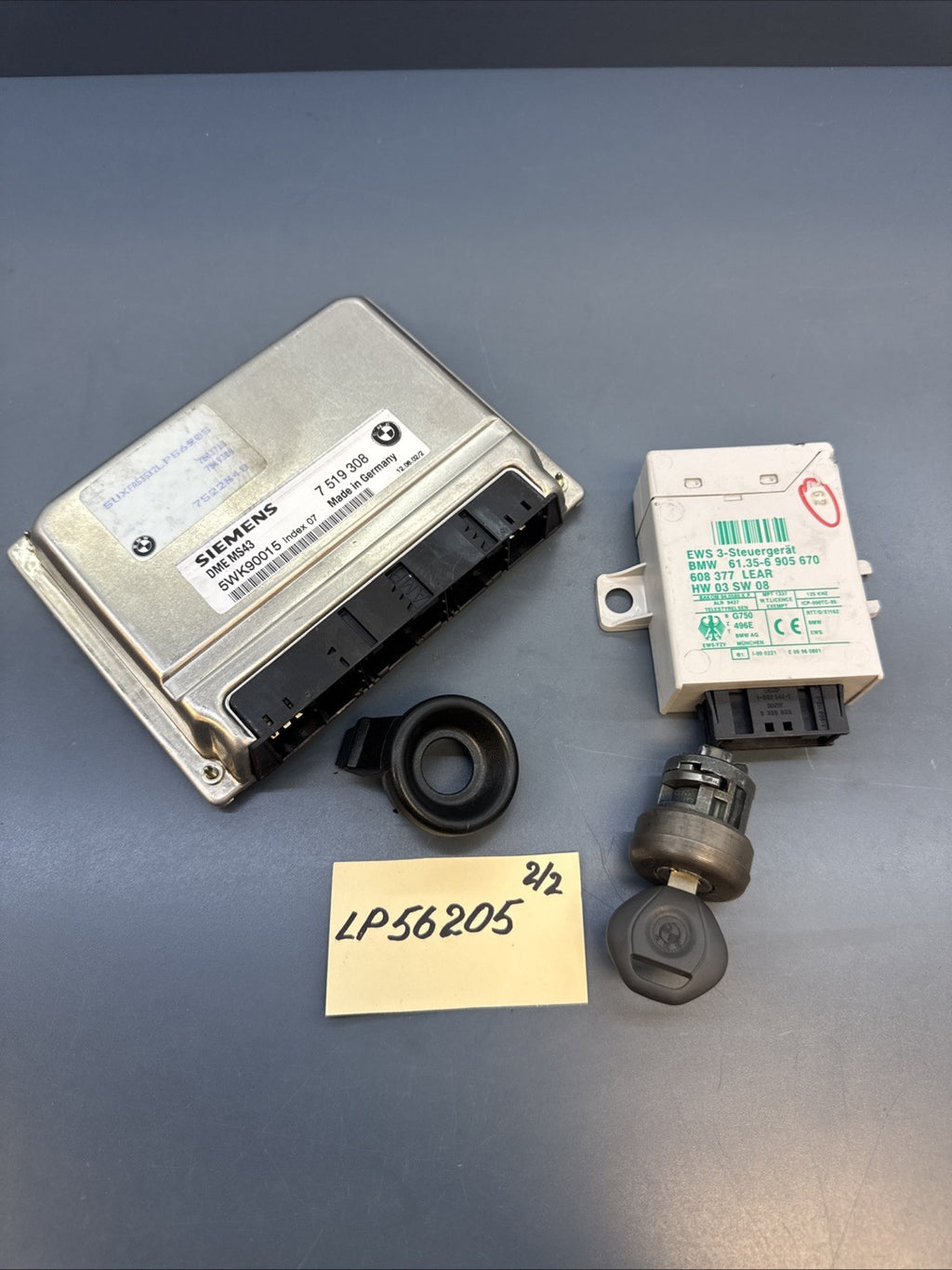 BMW E46 E39 E53 3 5 X5 2.5i M54 ENGINE ECU SET DME MS43 EWS IGNITION KEY 7519308