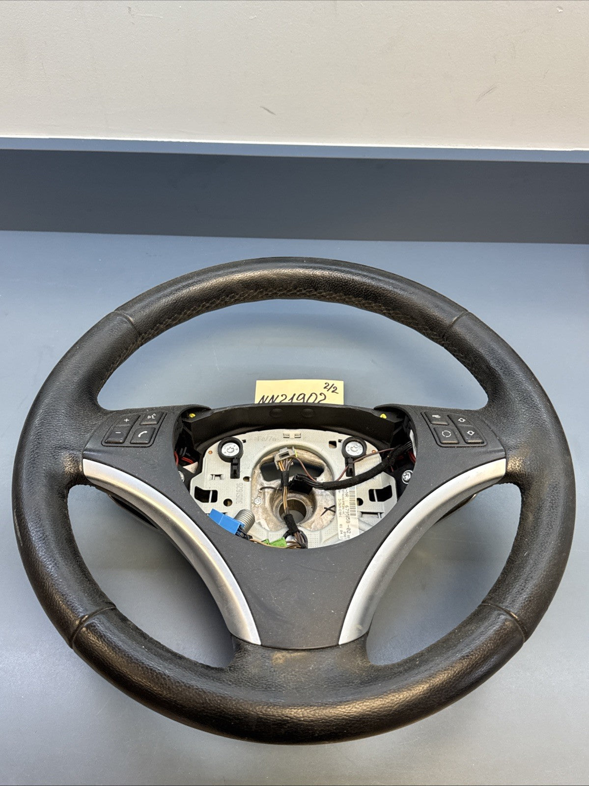 BMW 06-11 E90 3 SERIES BLACK LEATHER SPORT STEERING WHEEL W PADDLES OEM 6795858