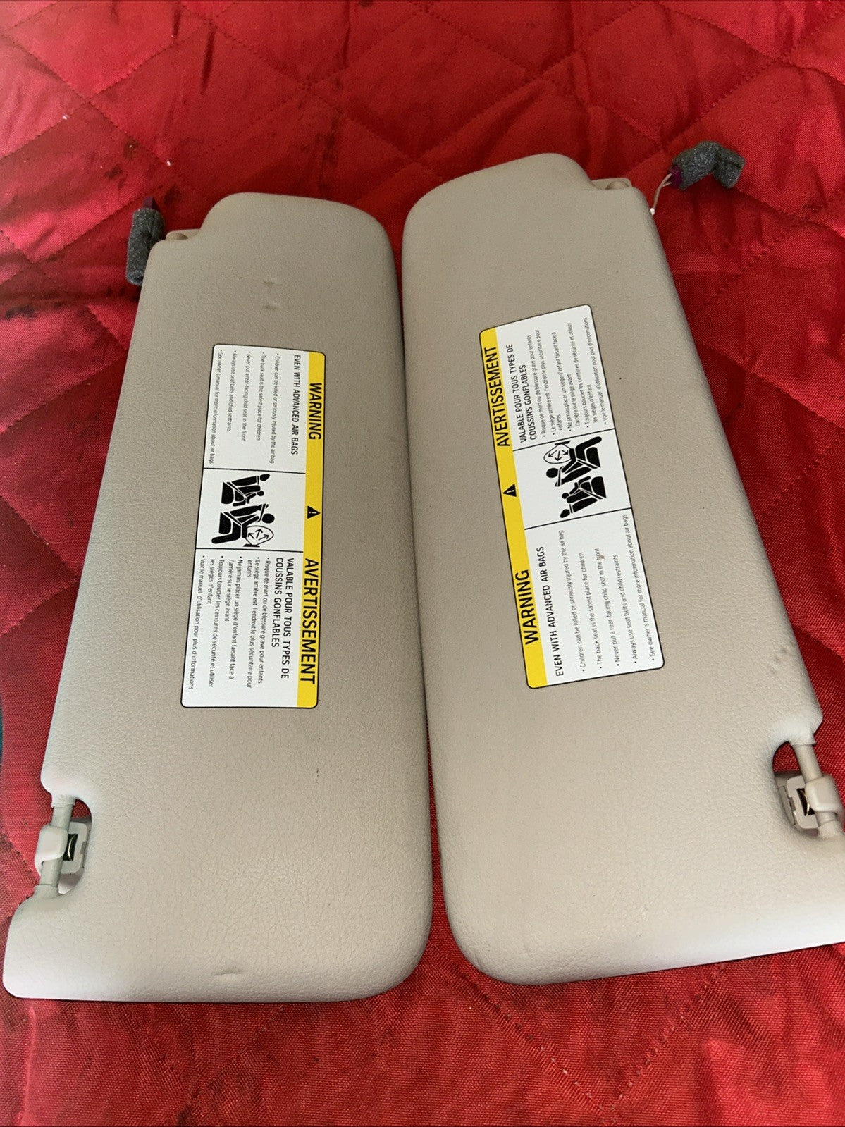 BMW E90 E91 E92 E93 Sun Visor Set OEM – Driver & Passenger Gray 6957369 6957370