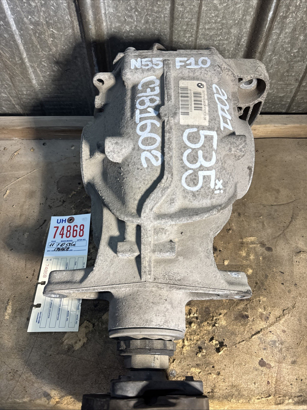 BMW REAR DIFFERENTIAL F10 SERIES 535Xi AUTOMATIC FINAL DRIVE 3.08 7577101