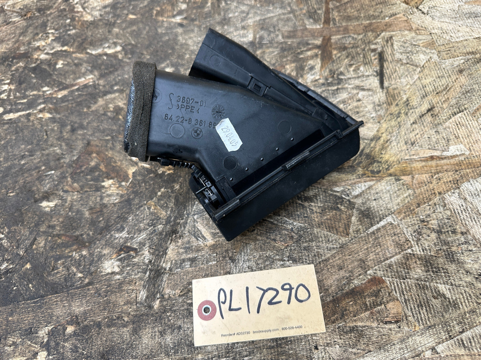 BMW 97-06 E46 3 SERIES BLACK LEFT DRIVER SIDE DASH AIR VENT ASSEMBLY 8361897
