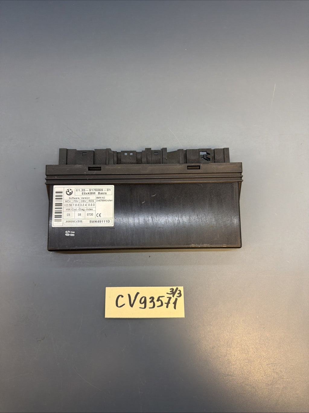 2008-2010 BMW 528i 535i 650i E63 General Body Control Module 9176069