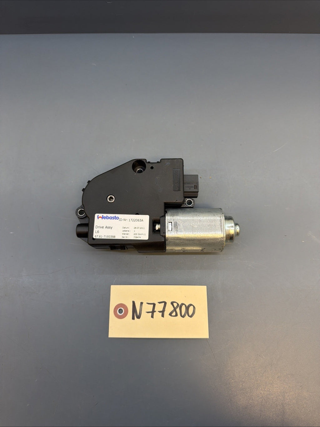 07-13 OEM BMW E90 E92 328 335 M3 Upper Sunroof Moon Roof Motor Unit 7193398