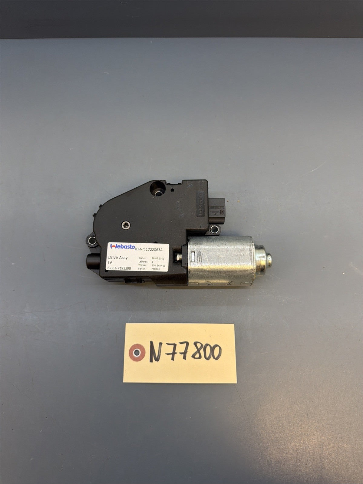 07-13 OEM BMW E90 E92 328 335 M3 Upper Sunroof Moon Roof Motor Unit 7193398